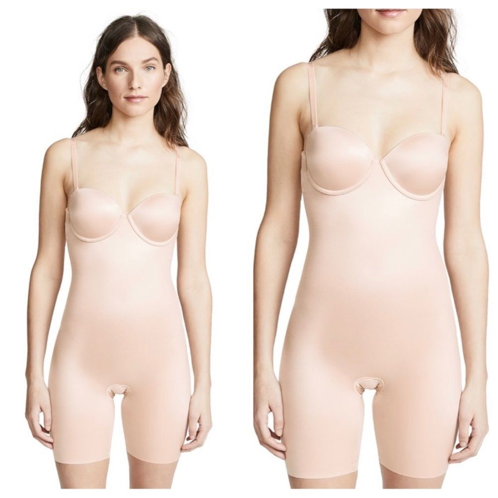 SPANX Suit 10156R Your Fancy Strapless Cupped Mid-Thigh Bodysuit $148